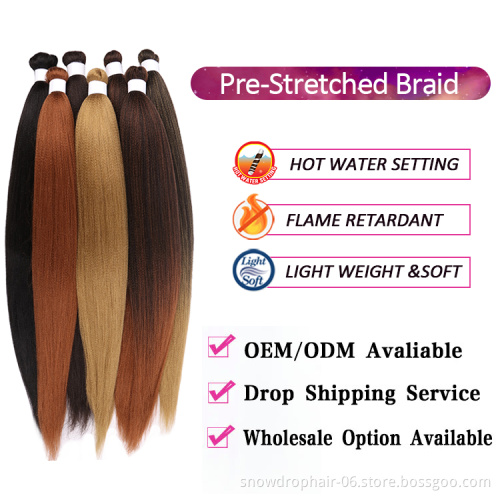 Whole Sale Private Logo Prestretched Itch Free 52 In 72In Prestretched Black Private Label 3X 3 In 1 Pre Stretched Braiding Hair